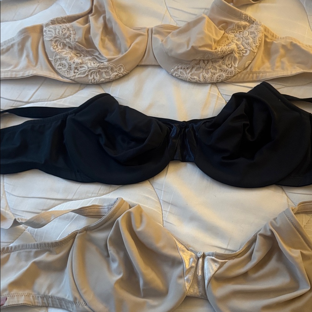 Olga Lace and Polka Dot Bra Set - Cream and Brown - Picture 3 of 6